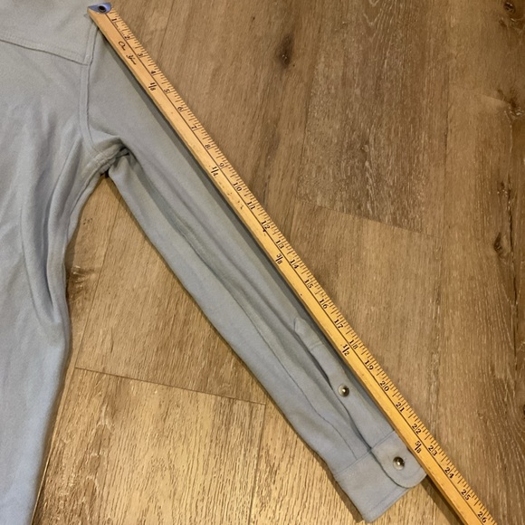 Workshop Republic Clothing - Button Down Long Sleeve Shirt - Blue - Ladies Med - Picture 10 of 13